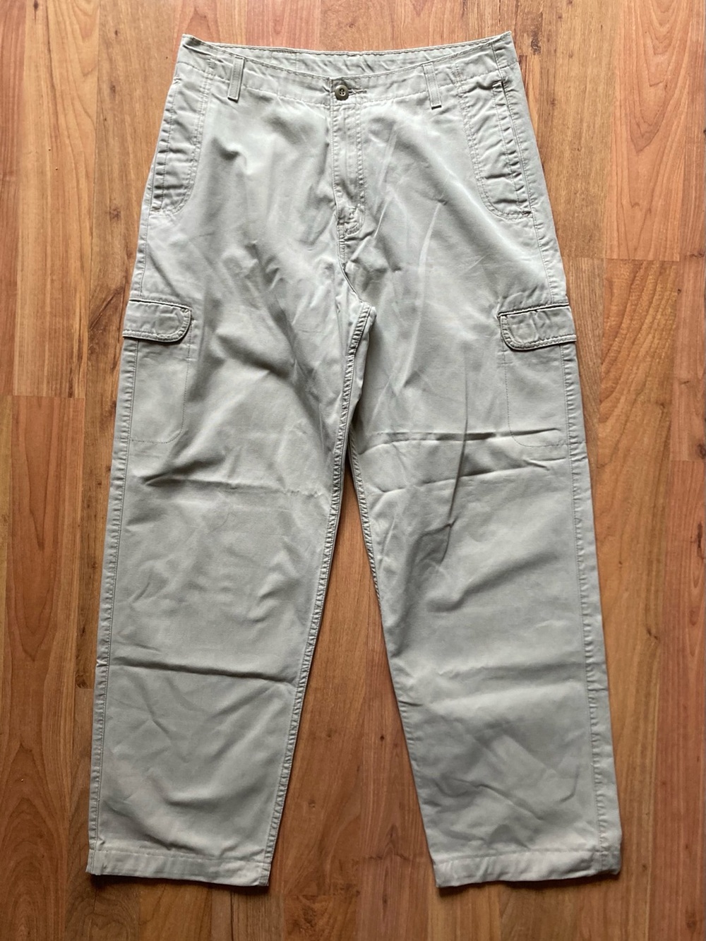 VTG Levi’s Dry Goods Y2K Baggy Wide Leg Skater Beige Cargo Mens 33x34 Pants